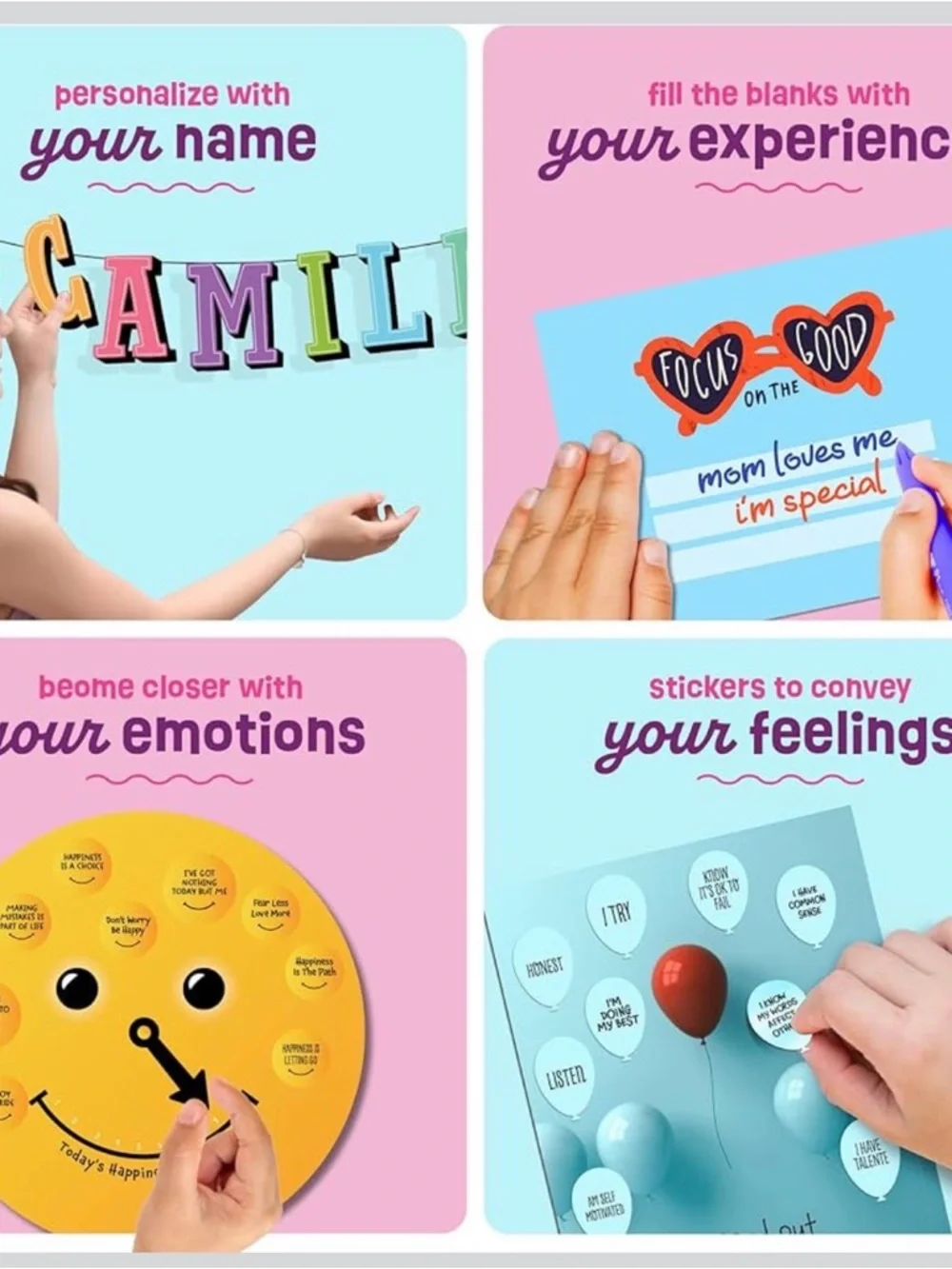 Wall Collage Making Kit‎ - Pink Multicolor Stickers